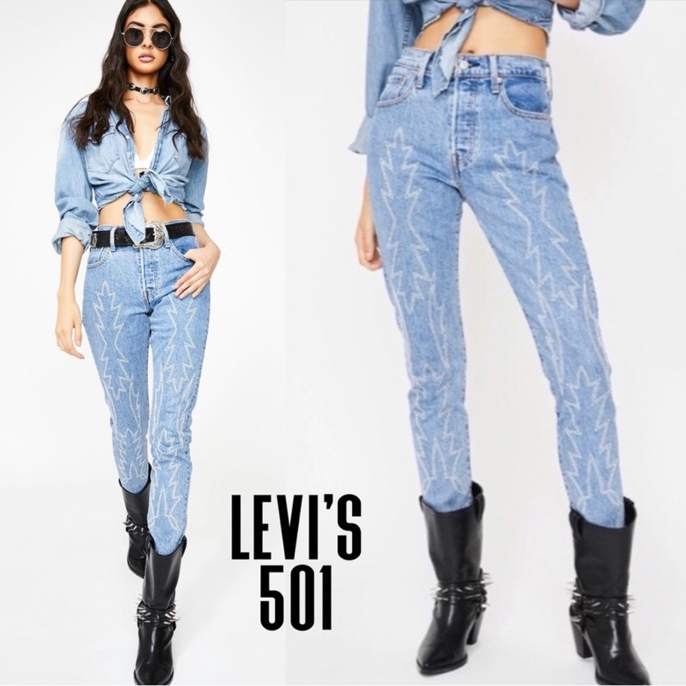 Levi’s 501 S Embroidered Skinny Jeans